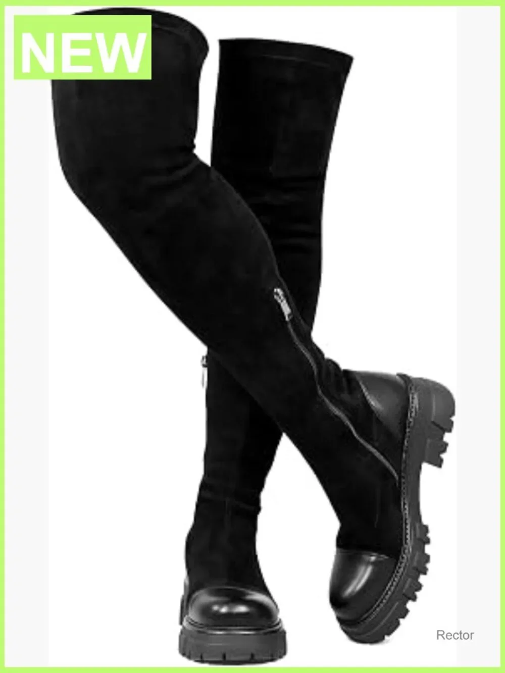 Platform Over the Knee Boots Lug Sole Comfortable Stretch 6-11